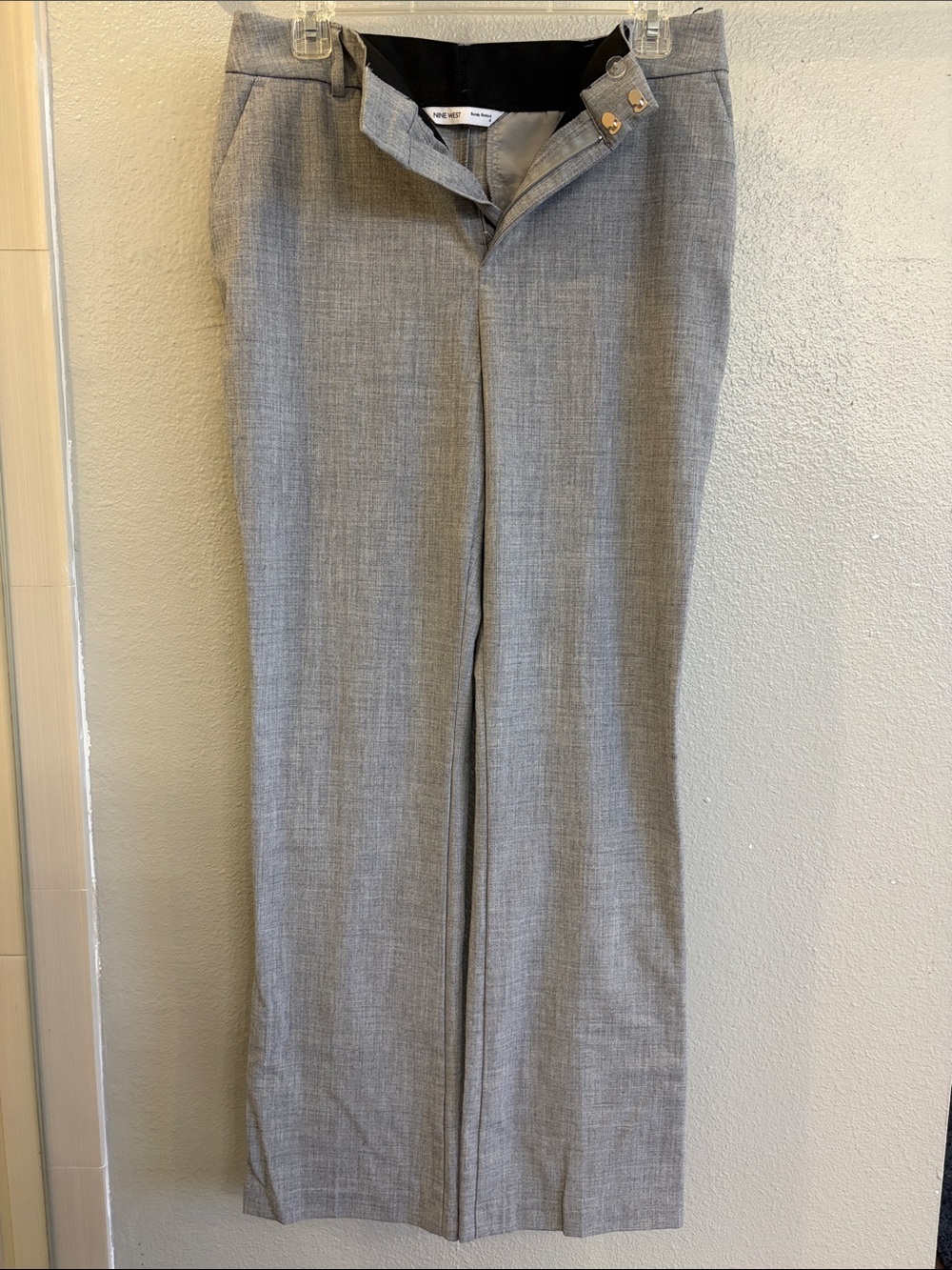 Nine West Light Gray Boot Cut Dress Pants